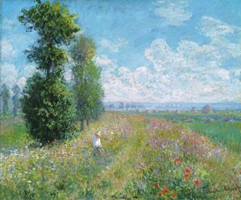 Claude Monet Monet Meadow-with-Poplars-Homepage Norge oil painting art